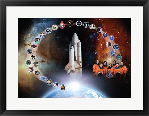 Framed Space Shuttle Columbia Tribute Poster Print