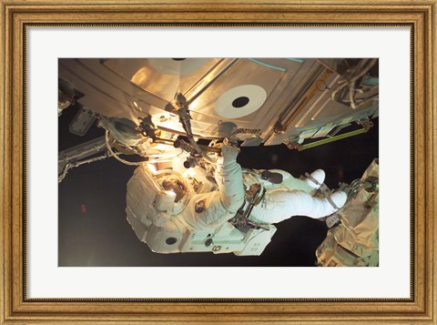 Framed Astronaut Sellers Working on ISS Print