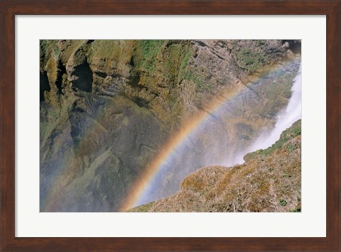 Framed Rainbow by Waterfall Print