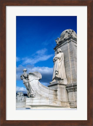 Framed Statue of Christopher Columbus in front of railroad station, Union Station, Washington DC, USA Print