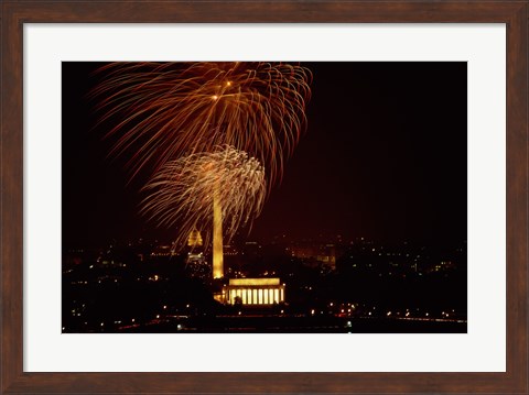 Framed Washington, D.C. USA Fireworks Print