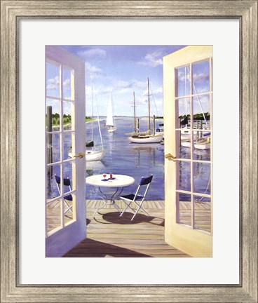 Framed Table on the Harbor Print