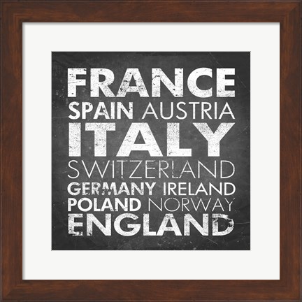 Framed European Countries Print