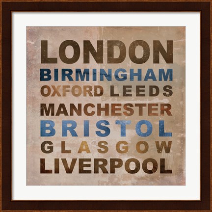 Framed United Kingdom Cities I Print