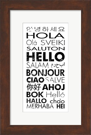 Framed Hello Languages Print