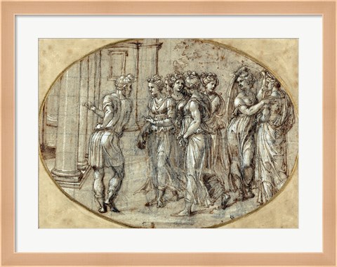 Framed Odysseus and the Daughters of Lycomedes Print