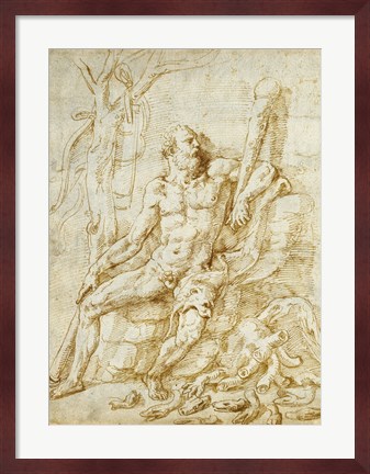 Framed Hercules Resting after Killing the Hydra Print
