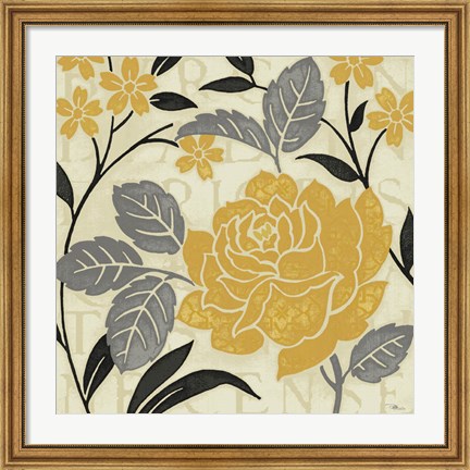 Framed Perfect Petals II Yellow Print