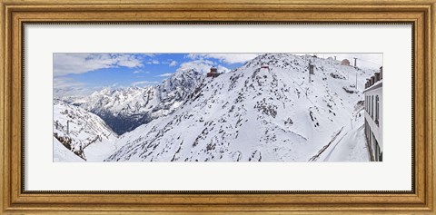 Framed Snow covered mountain range, Stelvio Pass, Italy Print