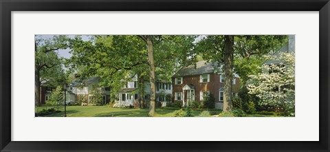 Framed Facade Of Houses, Broadmoor Ave, Baltimore City, Maryland, USA Print