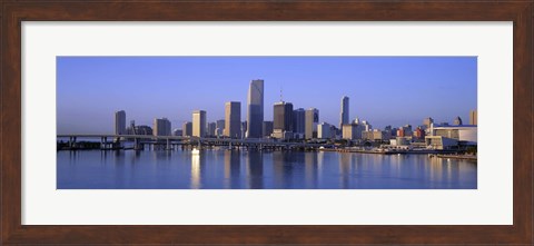 Framed Skyline Miami FL USA Print