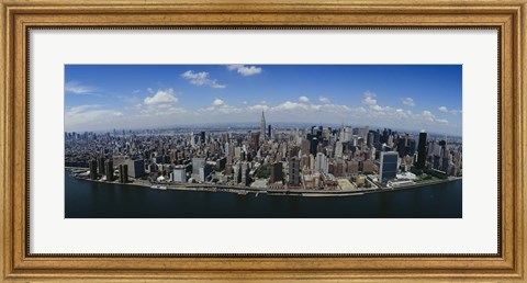 Framed Aerial view of a city, Manhattan, New York City, New York State Print