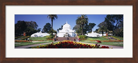 Framed Tourists in a formal garden, Conservatory of Flowers, Golden Gate Park, San Francisco, California, USA Print