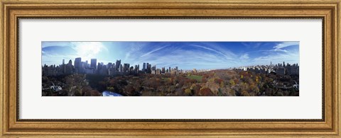 Framed 360 degree view of a city, Central Park, Manhattan, New York City, New York State, USA 2009 Print