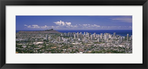 Framed View of a city, Honolulu, Oahu, Honolulu County, Hawaii, USA 2010 Print