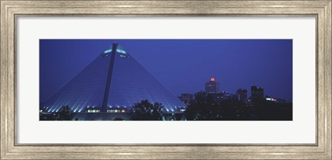 Framed Night The Pyramid and Skyline Memphis TN USA Print