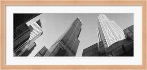 Framed Low angle view of buildings, Sears Tower, Chicago, Illinois, USA Print