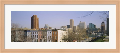 Framed High angle view of buildings in a city, Inner Harbor, Baltimore, Maryland, USA Print