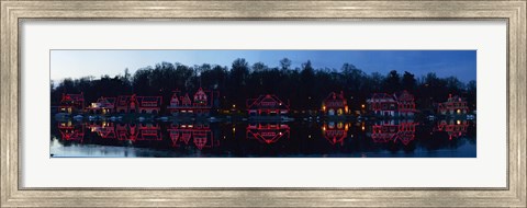 Framed Boathouse at the waterfront, Schuylkill River, Philadelphia, Pennsylvania, USA Print