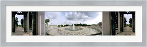 Framed 360 degree view of a war memorial, National World War II Memorial, Washington DC, USA Print