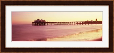 Framed Pier at sunrise, Malibu Pier, Malibu, Los Angeles County, California, USA Print