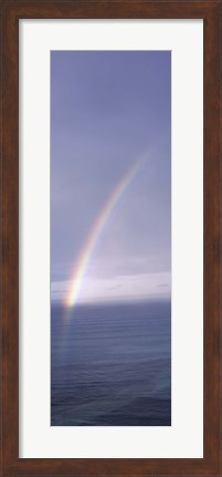 Framed Rainbow over ocean, Honolulu, Oahu, Hawaii, USA Print
