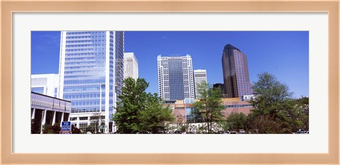Framed Downtown modern buildings in a city, Charlotte, Mecklenburg County, North Carolina, USA 2011 Print