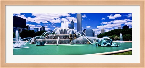 Framed Buckingham Fountain in Grant Park, Chicago, Cook County, Illinois, USA Print