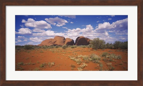 Framed Rock formations on a landscape, Olgas, Northern Territory, Australia Print