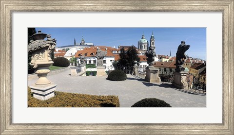 Framed Sculptures in a garden, Vrtbovska Garden, Prague, Czech Republic Print