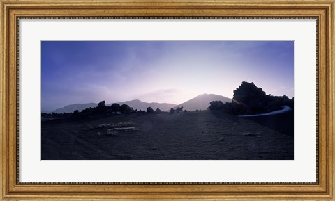Framed Silhouette of mountains, Central Highlands, Iceland Print