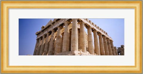 Framed Old ruins of a temple, Parthenon, Acropolis, Athens, Greece Print