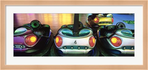 Framed Close-up of bumper cars, Amusement Park, Stuttgart, Germany Print
