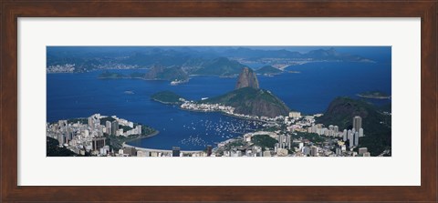 Framed Aerial View of Rio De Janeiro, Brazil Print