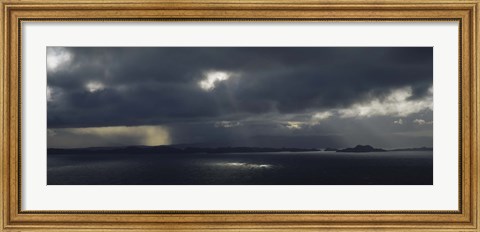 Framed Clouded Sky Over A Sea, Staffin Bay, Isle Of Skye, Scotland, United Kingdom Print