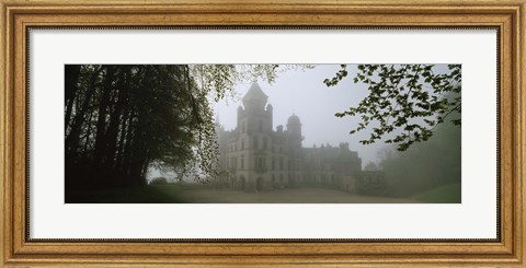 Framed Castle Covered With Fog, Dunrobin Castle, Highlands, Scotland, United Kingdom Print