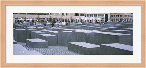 Framed Group of people walking near memorials, Memorial To The Murdered Jews of Europe, Berlin, Germany Print