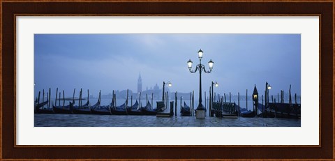 Framed Gondolas in a canal, Grand Canal, St. Mark&#39;s Square, San Giorgio Maggiore, Venice, Veneto, Italy Print