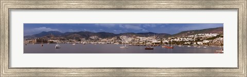 Framed Buildings at the waterfront, St Peter&#39;s Castle, Bodrum, Mugla Province, Aegean Region, Turkey Print