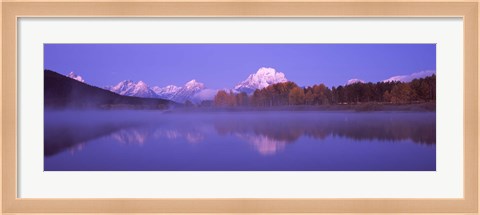 Framed Reflection of mountains in a river, Oxbow Bend, Snake River, Grand Teton National Park, Teton County, Wyoming, USA Print