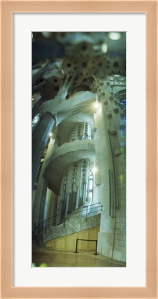 Framed Interiors of a church designed by Catalan architect Antonio Gaudi, Sagrada Familia, Barcelona, Catalonia, Spain Print