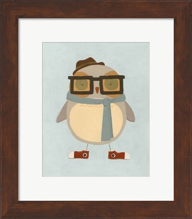 Framed Hipster Owl II Print
