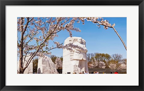 Framed Tourists at Martin Luther King Jr. National Memorial, Washington DC, USA Print