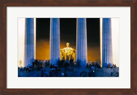 Framed Tourists at Lincoln Memorial, Washington DC, USA Print