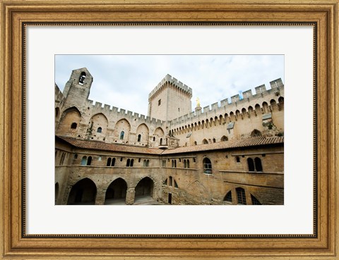 Framed Courtyard of a palace, Palais des Papes, Avignon, Vaucluse, Provence-Alpes-Cote d&#39;Azur, France Print