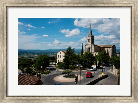 Framed High angle view of a church, Bonnieux, Vaucluse, Provence-Alpes-Cote d&#39;Azur, France Print