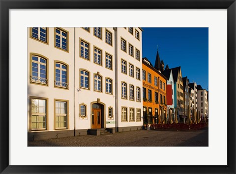 Framed Close Up of Buildings along Frankenwerft Embankment, Cologne, North Rhine Westphalia, Germany Print