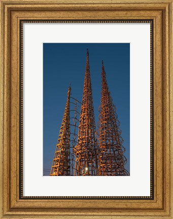 Framed Low angle view of the Watts Tower, Watts, Los Angeles, California, USA Print