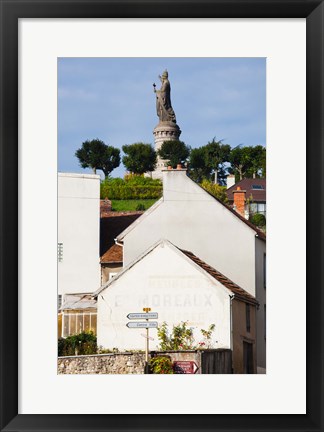 Framed Statue of Pope Urban II at Chatillon sur Marne, Marne, Champagne-Ardenne, France Print