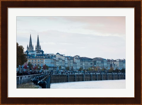 Framed City at the waterfront, Garonne River, Bordeaux, Gironde, Aquitaine, France Print